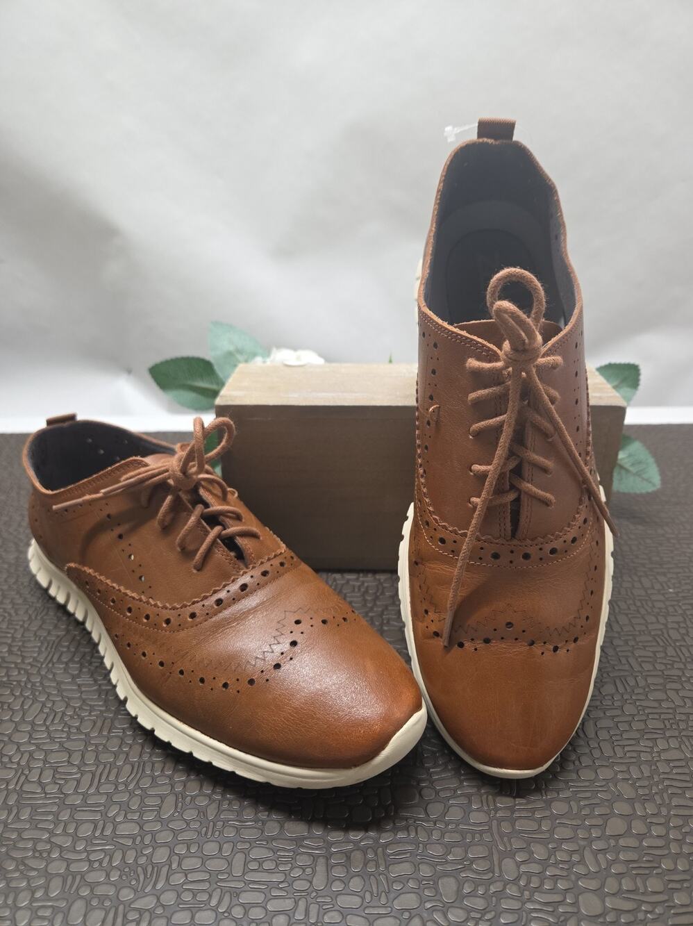 Cole Haan ZEROGRAND Women's Brown Leather Oxford Comfort Shoes 8B
